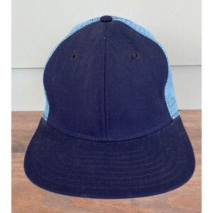 VTG‎ USA MADE New Era Blank Trucker Hat Snapback Cap Vintage Blue Mesh